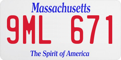 MA license plate 9ML671
