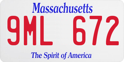 MA license plate 9ML672