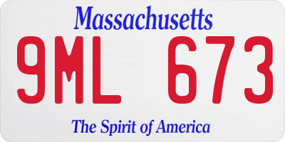 MA license plate 9ML673