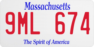 MA license plate 9ML674