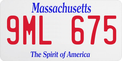 MA license plate 9ML675
