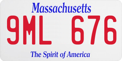 MA license plate 9ML676
