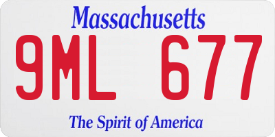 MA license plate 9ML677