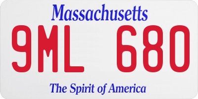 MA license plate 9ML680