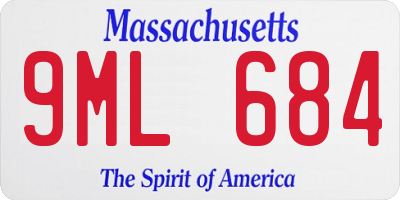 MA license plate 9ML684