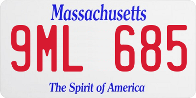 MA license plate 9ML685