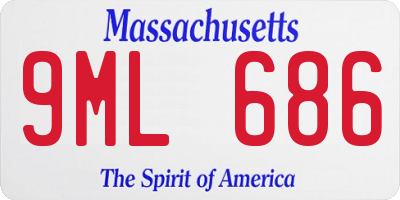 MA license plate 9ML686