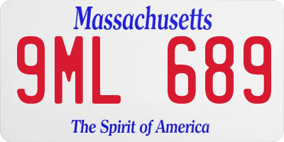 MA license plate 9ML689