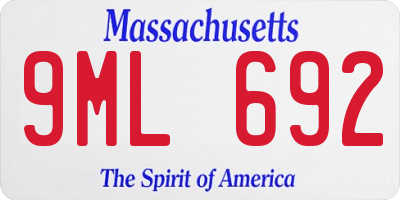 MA license plate 9ML692