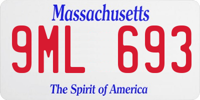MA license plate 9ML693