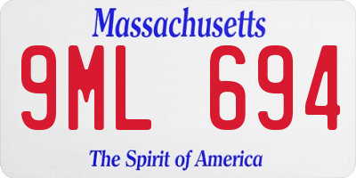 MA license plate 9ML694