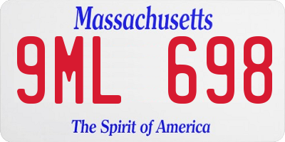 MA license plate 9ML698