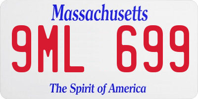 MA license plate 9ML699