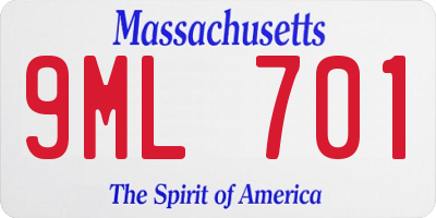 MA license plate 9ML701