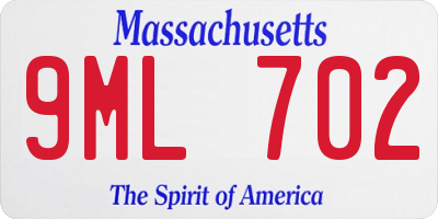 MA license plate 9ML702