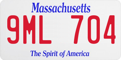 MA license plate 9ML704
