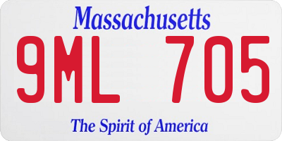 MA license plate 9ML705