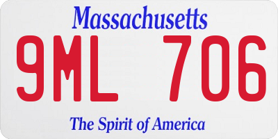 MA license plate 9ML706