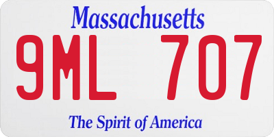 MA license plate 9ML707