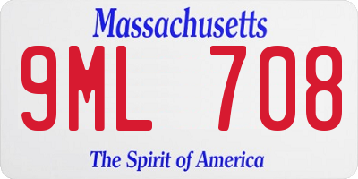 MA license plate 9ML708