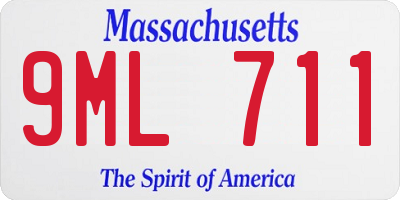 MA license plate 9ML711