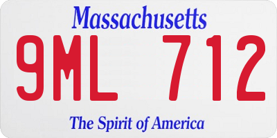 MA license plate 9ML712