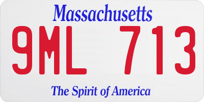 MA license plate 9ML713