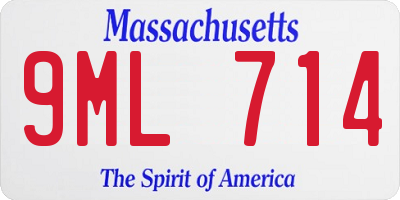 MA license plate 9ML714