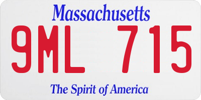 MA license plate 9ML715