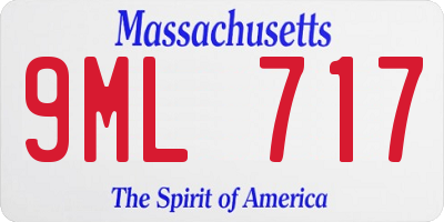 MA license plate 9ML717