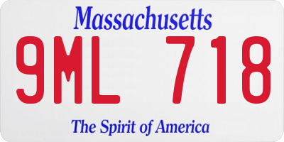 MA license plate 9ML718