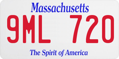 MA license plate 9ML720