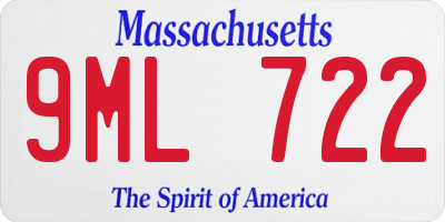 MA license plate 9ML722