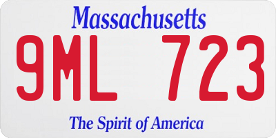 MA license plate 9ML723