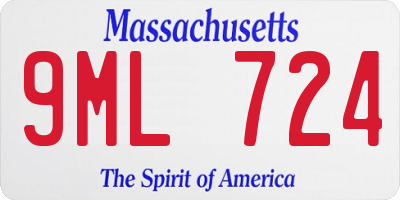 MA license plate 9ML724