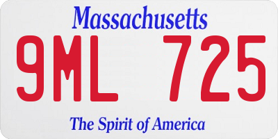 MA license plate 9ML725