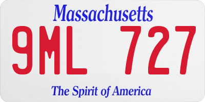 MA license plate 9ML727