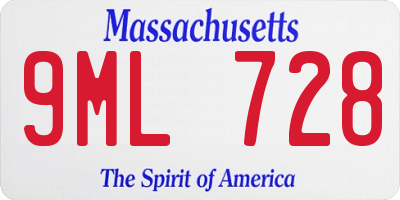MA license plate 9ML728