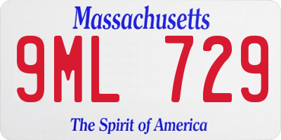MA license plate 9ML729