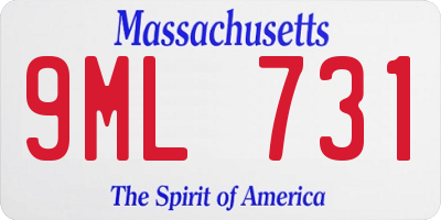 MA license plate 9ML731