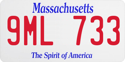MA license plate 9ML733
