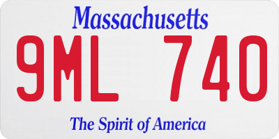 MA license plate 9ML740