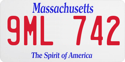 MA license plate 9ML742