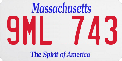 MA license plate 9ML743