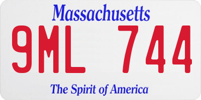 MA license plate 9ML744