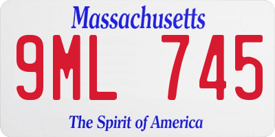 MA license plate 9ML745