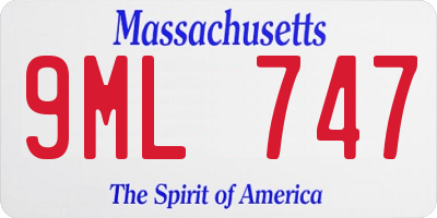 MA license plate 9ML747