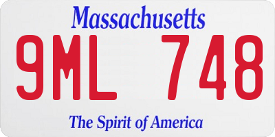 MA license plate 9ML748