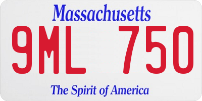 MA license plate 9ML750
