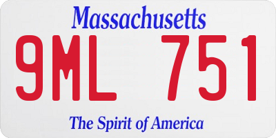 MA license plate 9ML751